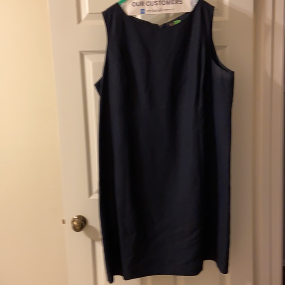2pc- Navy Blue linen sleeveless dress with matching jacket - Picture 2 of 6